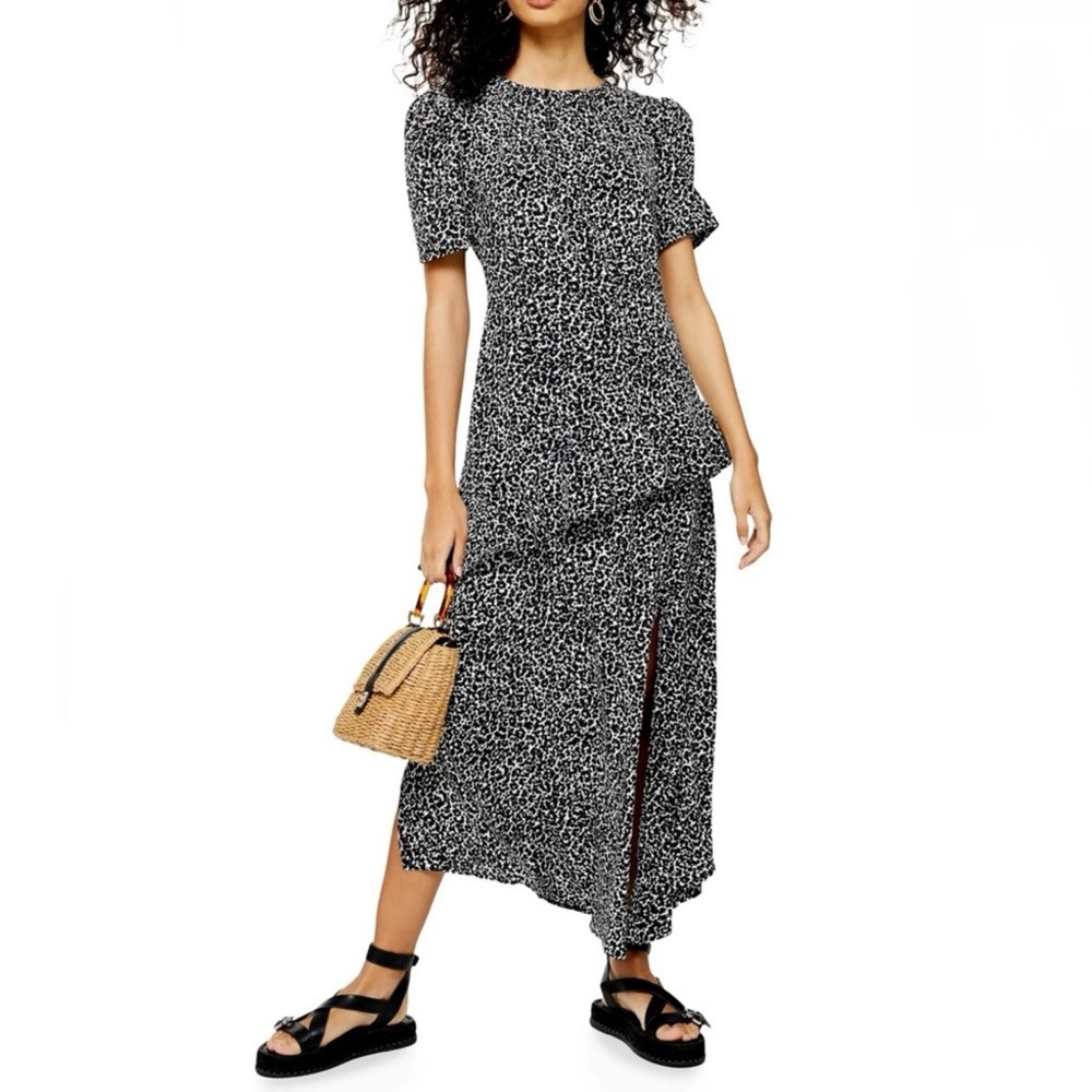 NEW TOPSHOP ANIMAL PRINT RUFFLE MAXI DRESS - Picture 9 of 9